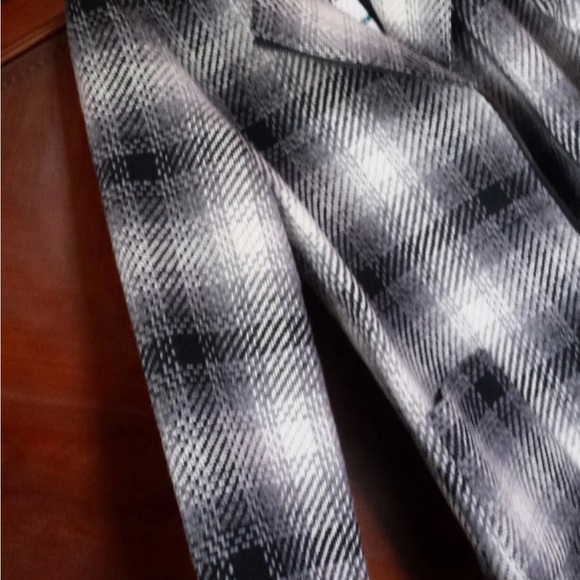NWT! Women's Coat Piperlime By Pim + Larkin -black, white, gray plaid Medium - Picture 6 of 9